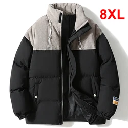 Winter Parkas Men Thick Padded Jackets Coats Plus Size 8XL Fashion Casual Patchwork Parkas Male Big Size 8XL Outerwear
