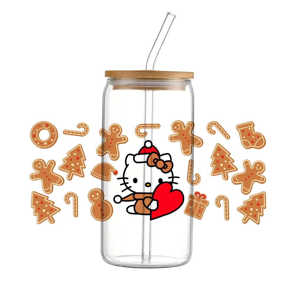 11*24cm Hello Kittey Sanrio UV DTF Wraps Sticker DIY For 16oz Glass Cup Waterproof Decals Laptop Phone Sticker