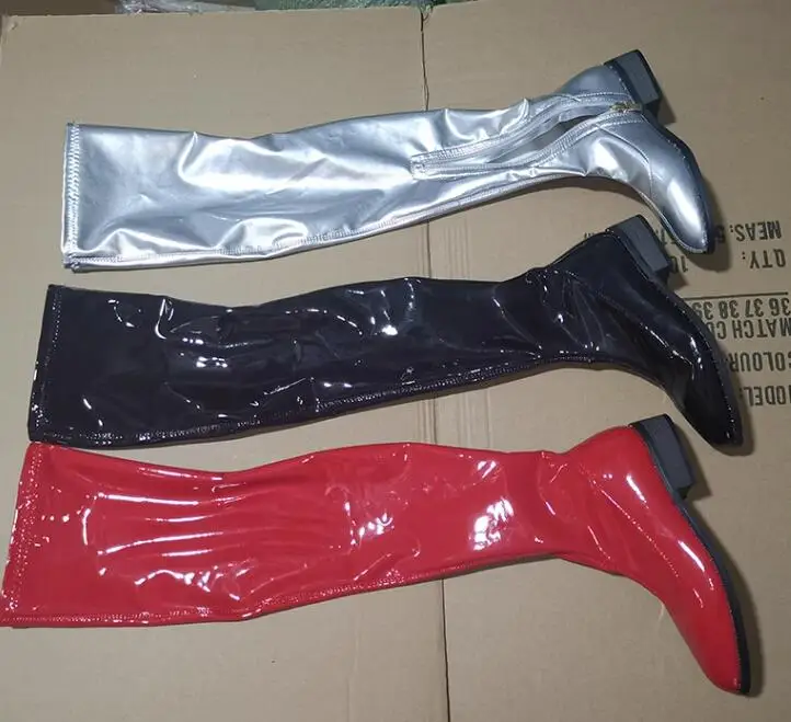 

Roman Style Black Silver Flats Stretch Thigh Boots Sequins Fabric Over The Knee Boots Women Fall Fashion Motorcycle Boots