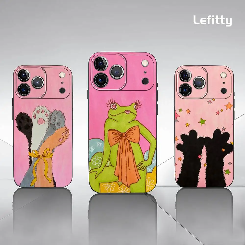 Coque de téléphone sophistiquée chat artistique, étui souple noir givré pour iPhone 17 16 15 14 13 12 11 Pro Xs Max Mini XR X Plus