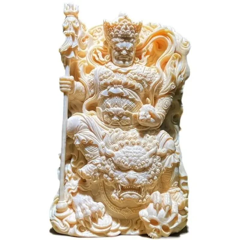 Ivory Fruit Carved Good Lucky Hand-carved Treasure King of Wealth Ornaments Men and Women's Amulet Buddha Pendant Brand Charms