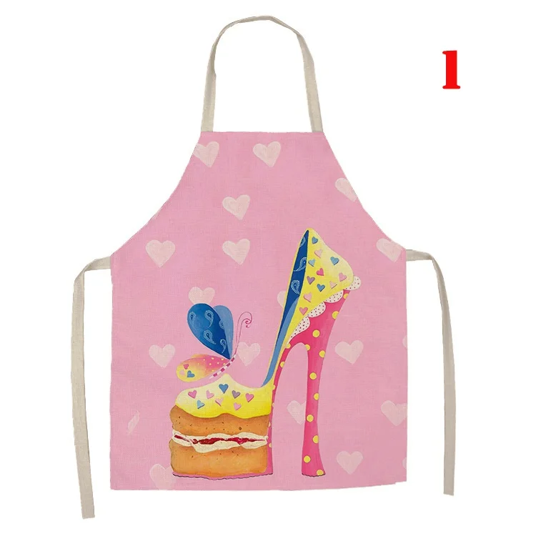 1 Piece Cake Donut Pattern Print Kitchen Apron Women\'s Sleeveless Linen Kids Apron Cooking Home Cleaning Stain-proof Tool