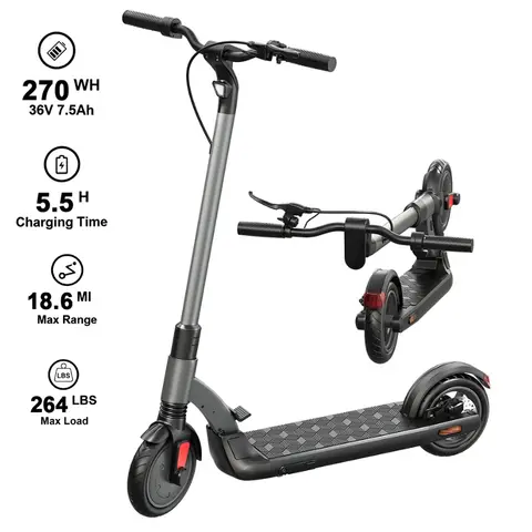 Electric Scooter G-Cycle Max 500W Motor 15.5 MPH Top Speed 8.5'' Tire Shock Absorption Brake System Foldable