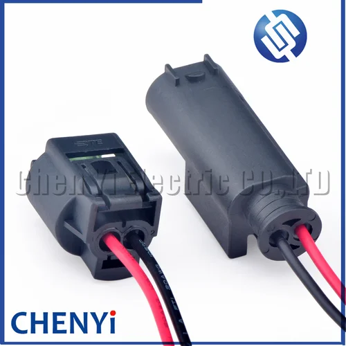 Imagen 2 del producto Conector automático impermeable de 2 pines, Sensor de temperatura del aire, Sensor de Radar inverso, enchufe del sensor ABS 8E 0973202   1- 967644 -1 968405 -1 con alambre