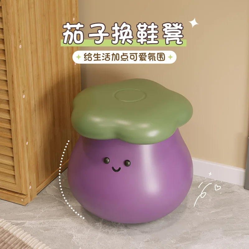 

Исцеляющий милый мультяшный баклажановый низкий табурет в форме орнамента, креативный низкий табурет