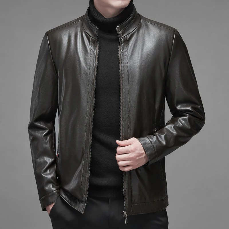 Autumn and winter warm PU leather jacket men's plush long-sleeved artificial leather men's clothing  kurtki  deri ceket erkek