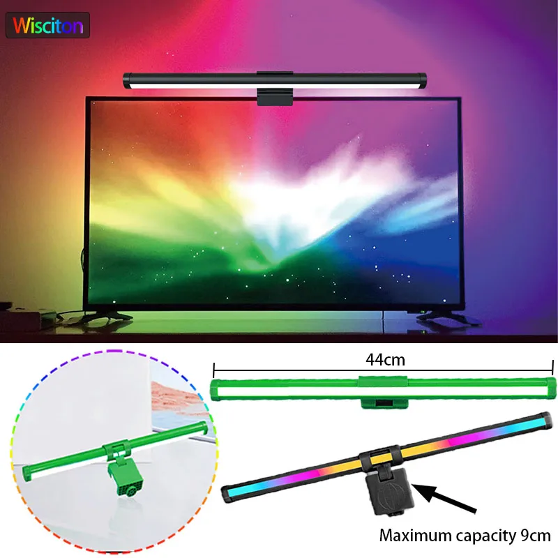 RGB PC Monitor Screen Light Bar Strip LED Lighting Bar Work Game Learning Reading Dimming Table Light Strip RGB Atmosphere Lamp