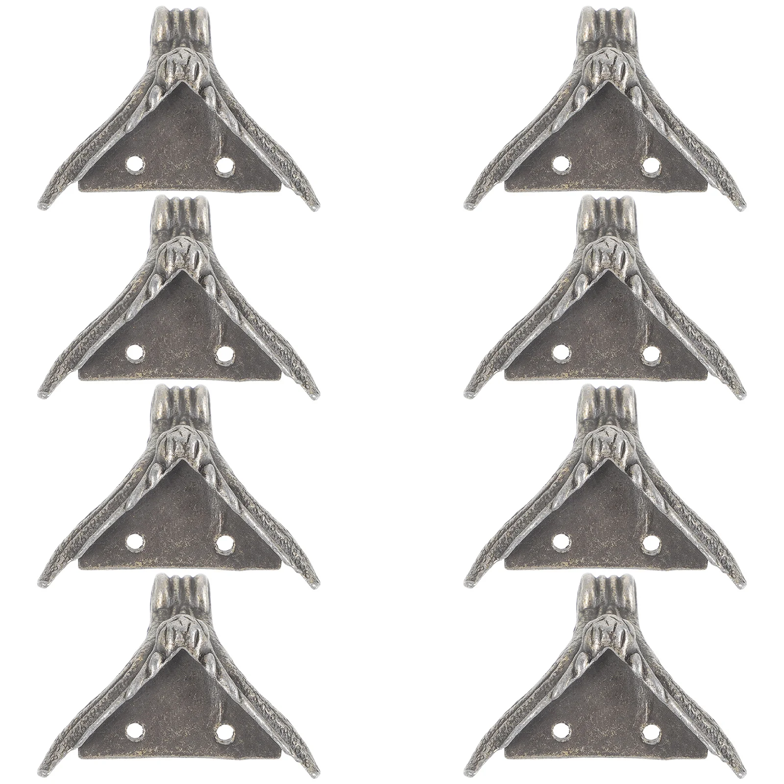 8 Stuks Houten Doos Voeten Kleine Maat 25x33mm Brons Zinklegering Meubelpoten Decoratieve Ondersteuning voor banken Stoelen Ottomanen