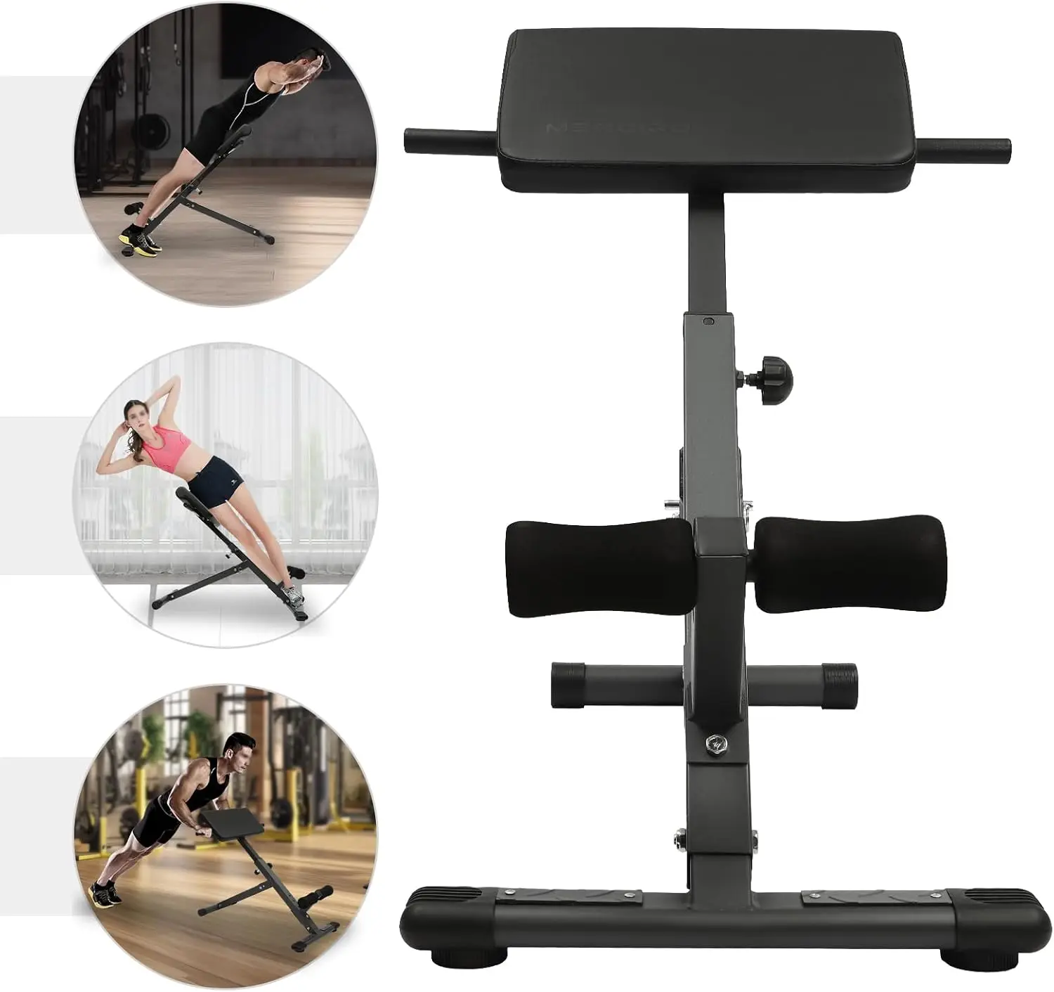 

Roman Chair Hyper extension Bench, Adjustable Length Back Extension Bench Machine for Home Gym Fitness, Multi-Functional Bench