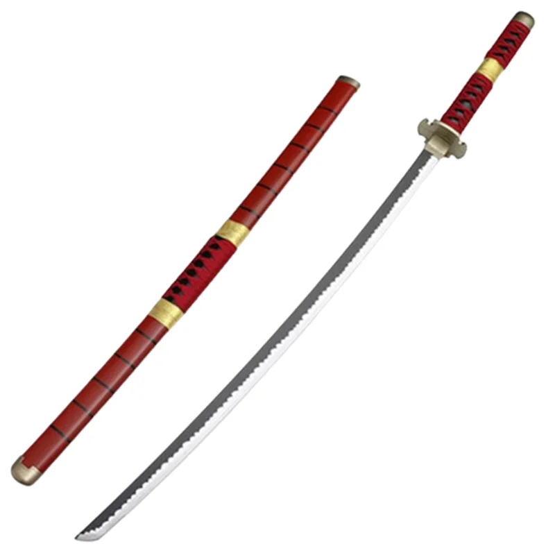 Cosplay roronoa zoro três facas corte fantasma ver excelente qiu shui katana dramatização sauron arma espada 104cm adereço de madeira