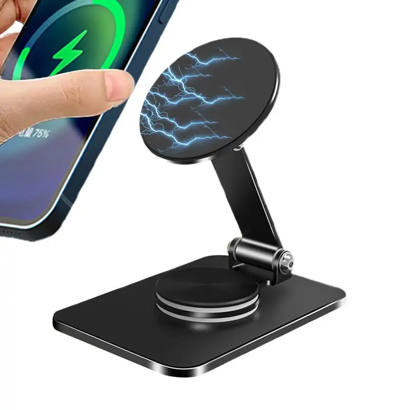 Magnetic Phone Holder Stand Desktop Cell Phone Stand Smartphone Support 360-Degree Rotation Carbon Steel Tablet Bracket For