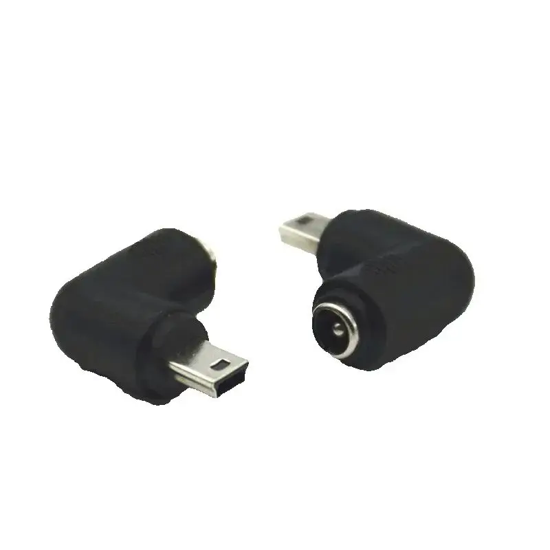 

Мини-USB 5-контактный разъем питания постоянного тока 5,5 2,1 мм, адаптер зарядного устройства, прямоугольный разъем адаптера типа 90 градусов