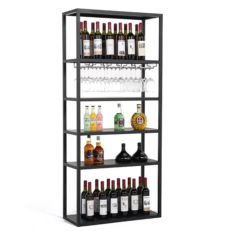 Pendurado Wine Racks para loja, alta grande exibição de vinho moderno, organizador preto, despensa vertical, móveis Weinregal