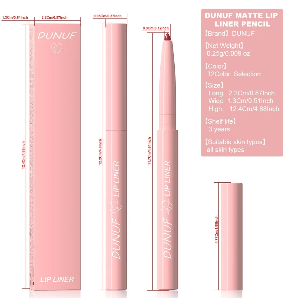 Hot Long-Lasting Lip Liner Creamy Plumping Makeup Pencil Natural Nude Brown Waterproof Matte Lip Stain Easy to Apply