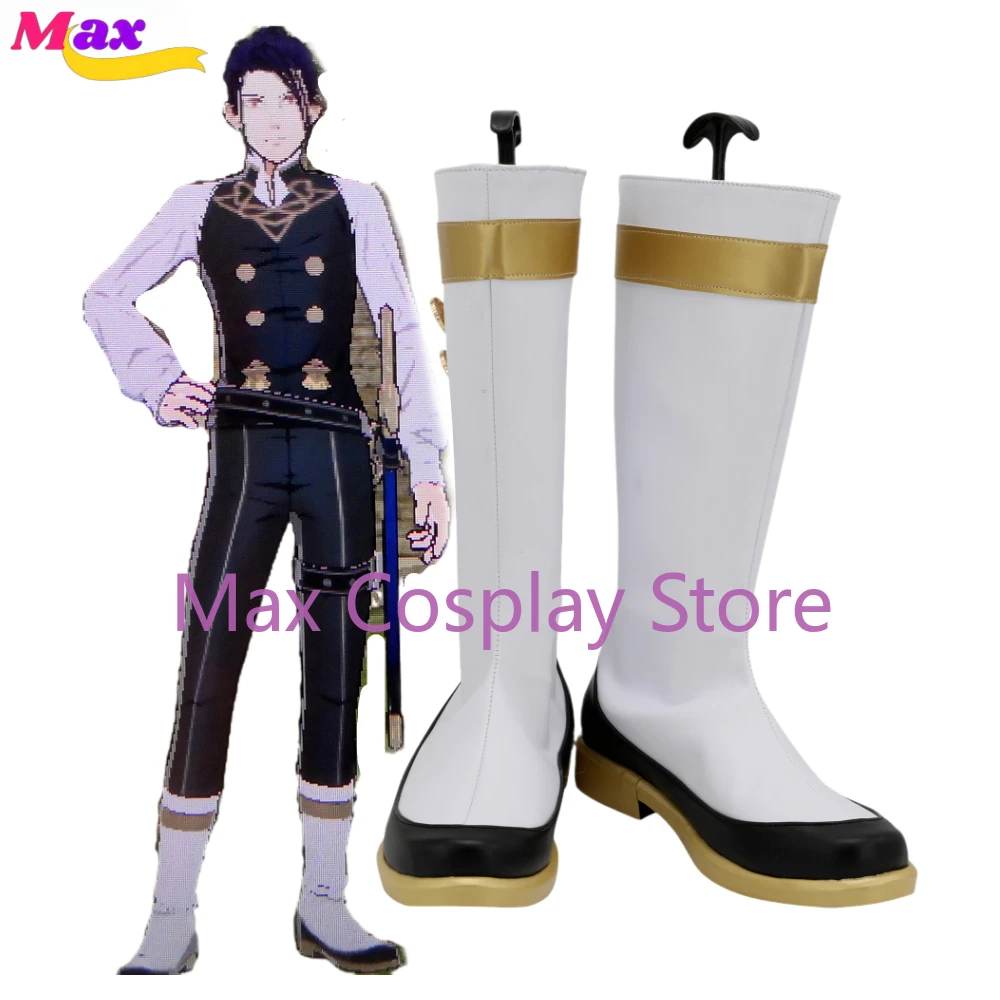 

Max Cos Fire Emblem Three Houses Felix Сапоги для косплея Белые кожаные туфли на заказ