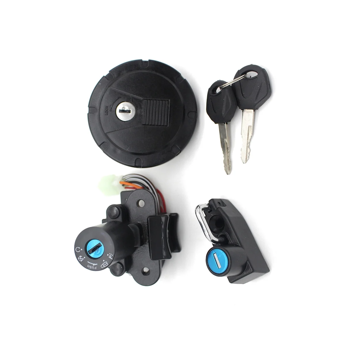 Motorcycle Ignition Key Switch Fuel Gas Cap Seat Lock Kit for Kawasaki KLX KL 250 KMX125 KMX250 KLR250 KLR650