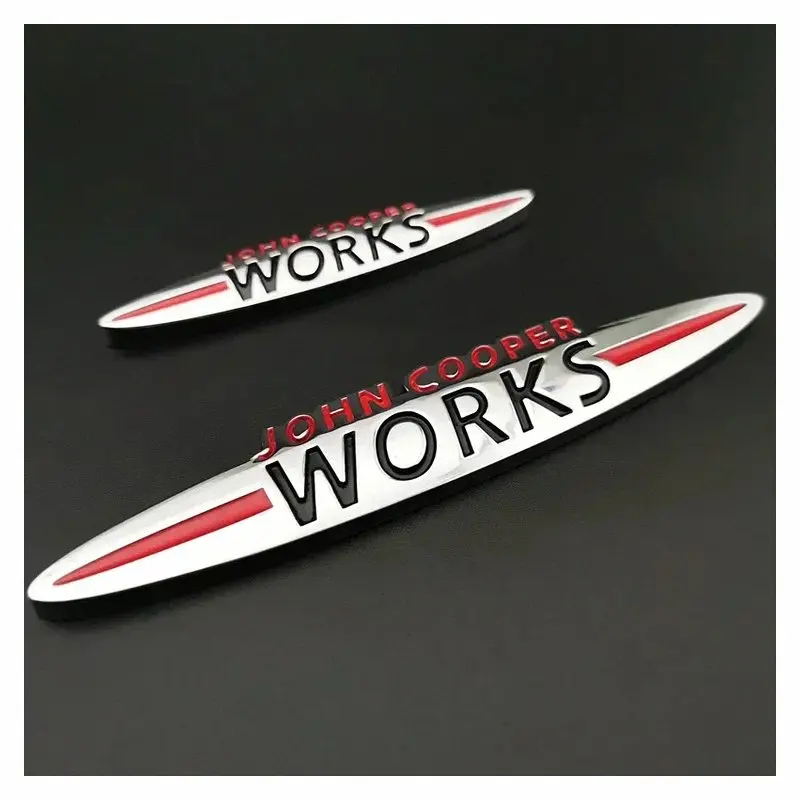 Chrome JCW 3D Metal Front Grill Emblem Badge Sticker Decals for Clubman Countryman R50 R52 R53 R55 R56 R57 R58 F55