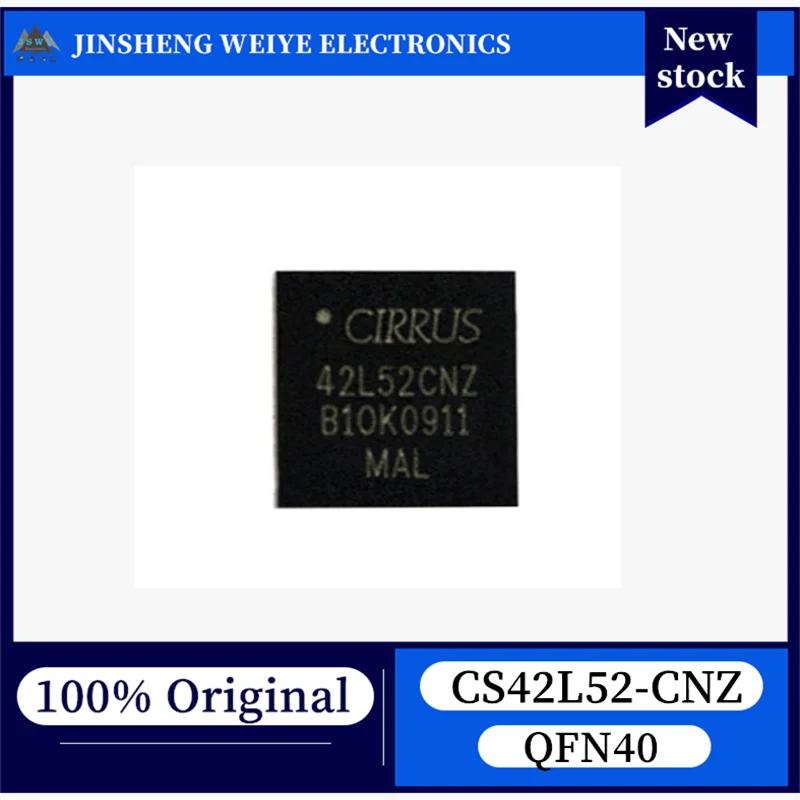 

(5/50 pieces) CS42L52-CNZ 42L52CNZ QFN40 Stereo Audio Codec, 100% New, Original, In Stock, Fast Shipping