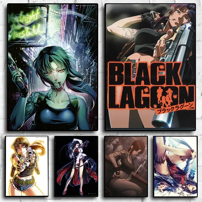 Japanese Classic Anime Black Lagoon Modern Art Home Wall Decoration Canvas Posters Aesthetics Design Picture Room Bedroom