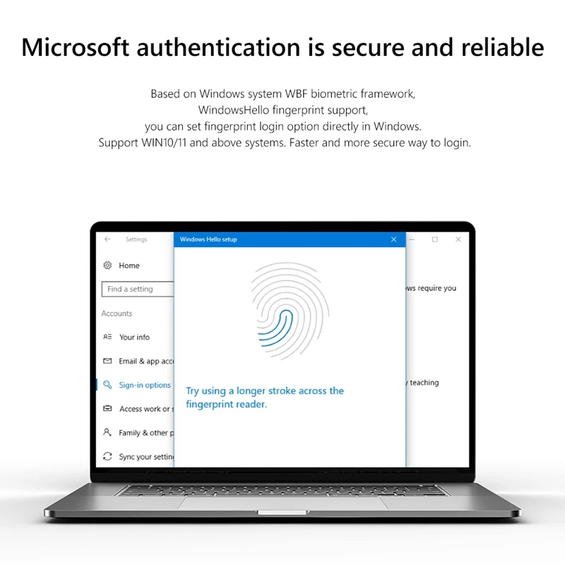 USB Fingerprint Reader Module For Windows 7 10 11 Hello Biometric Scanner Padlock For Laptops PC Fingerprint Unlock