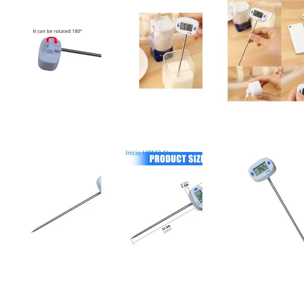 A5YD Fast Thermometers Probes with LCD Screen High Precisions LCD Oil Temperature Gauges Upgrades for Baking & Frying Control