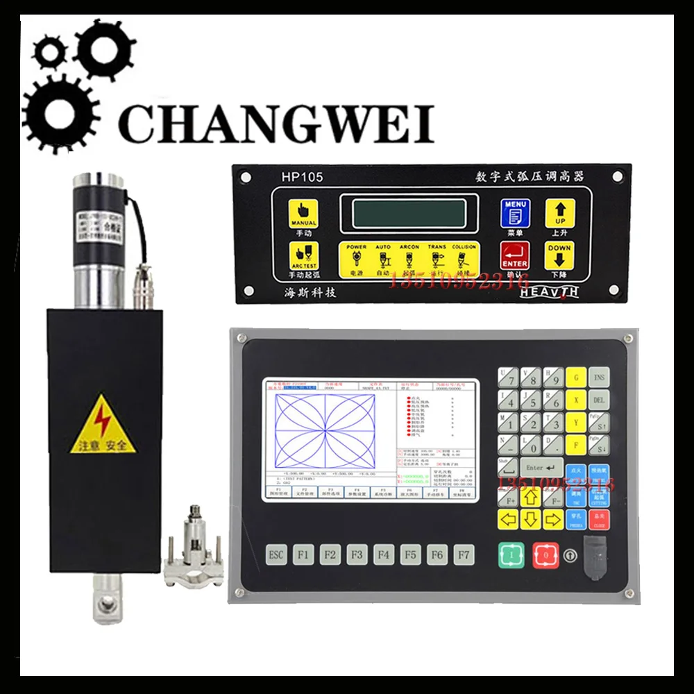 Cnc Plasma Controller 2100b 2-axis Ion Flame Cutting Control System+hp105 Torch Height Controller+jykb-100 24v Dc/T3