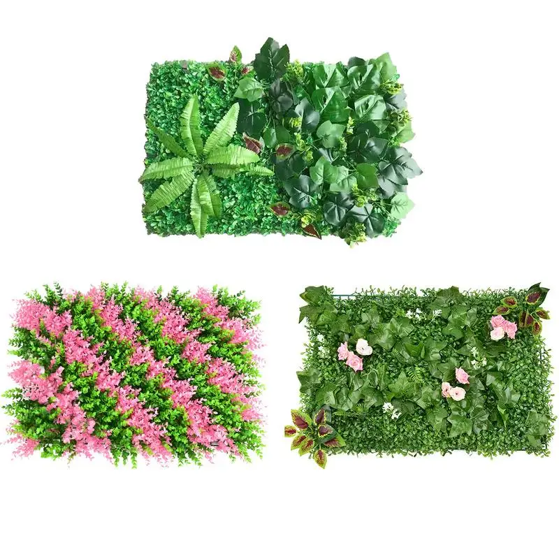 Artificial Leaf Hedge Board Plant Hedge Panel Noise Reduction 40x60CM UV Protected Privacy Fence Screen For Backyard Garden