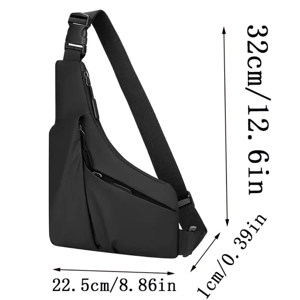 Herren Anti-Diebstahl Dreieckige Umhängetasche mit Verstellbarem Gurt Lässige Brusttasche für Outdoor, Pendeln und Reisen