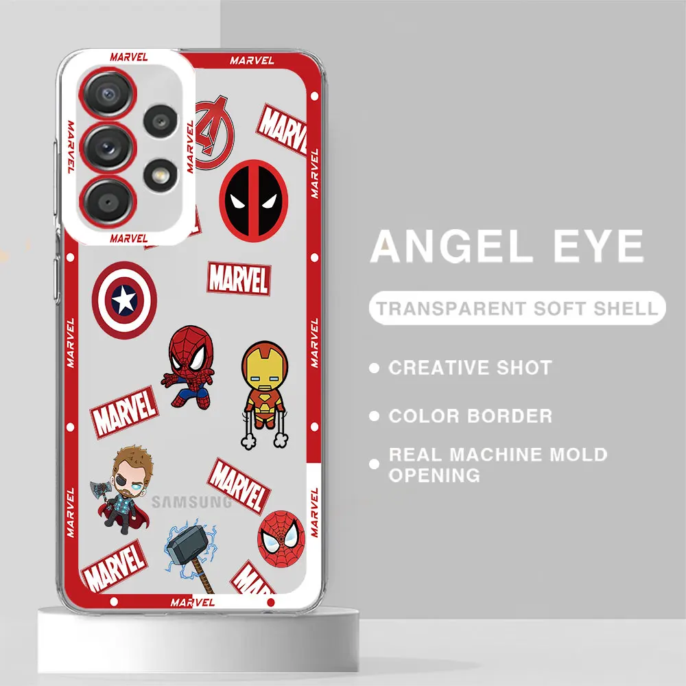 phone Soft case for Samsung Galaxy A25 A23 A14 A50 A55 A35 A50s A15 A12 5G A33 A54 funda TPU Coque Marvel Cute Spiderman IronMan