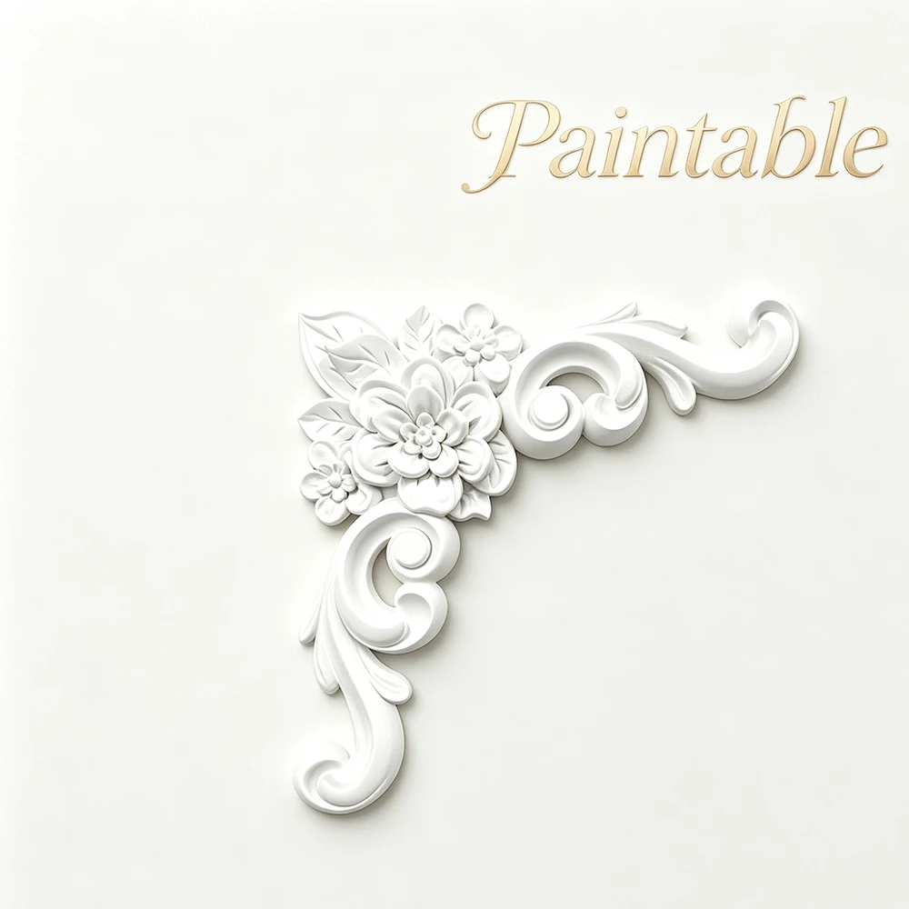 Various Designs PU Corner Molding Kit, French Style Decorative Corner Applique, Ceilig Medallion for Wall Home Decor