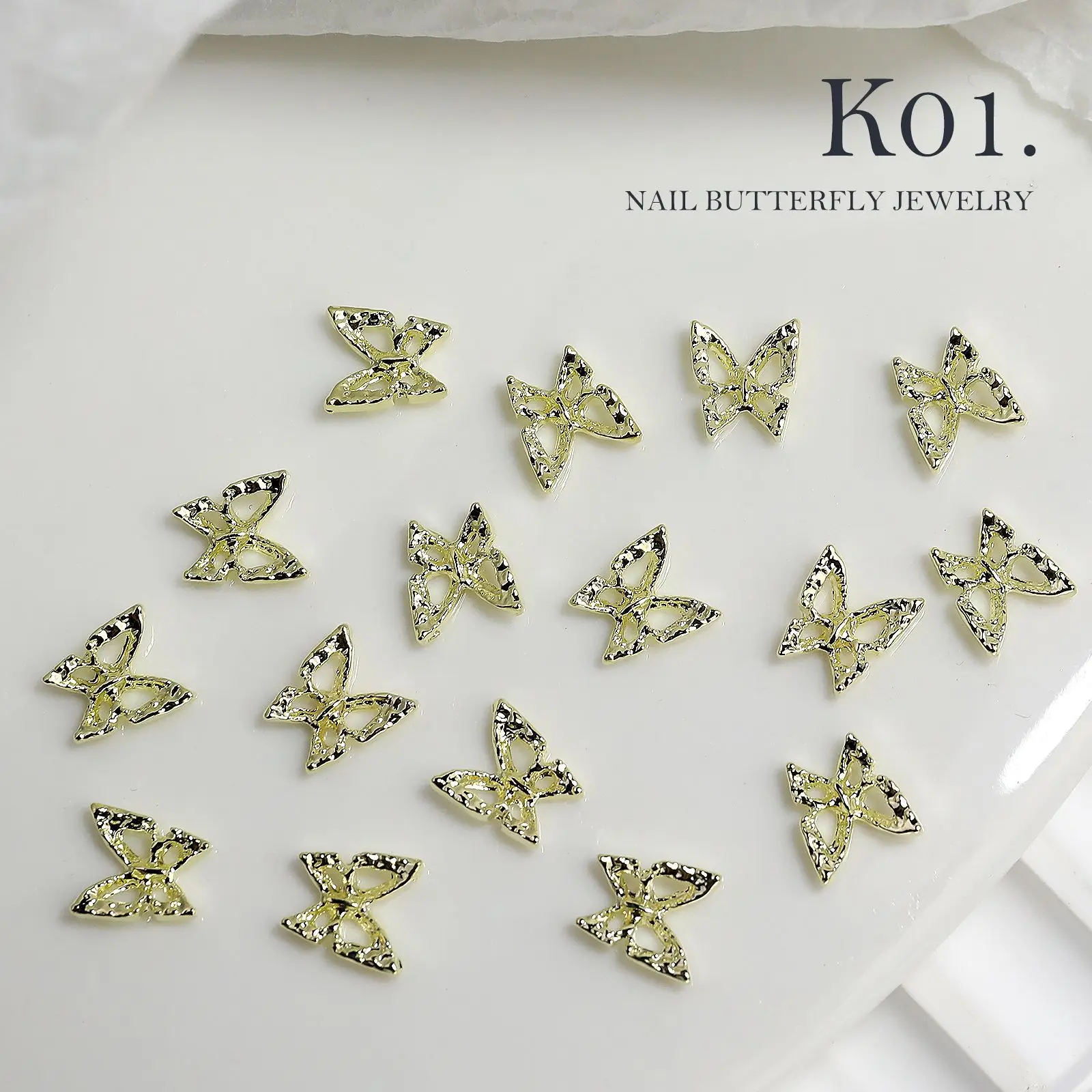 20Pcs Alloy Hollow Butterfly Nail Art Decor 10*11mm Gold Silver Metal Butterfly Nail Charms DIY Valentine\'s Day Butterfly Parts