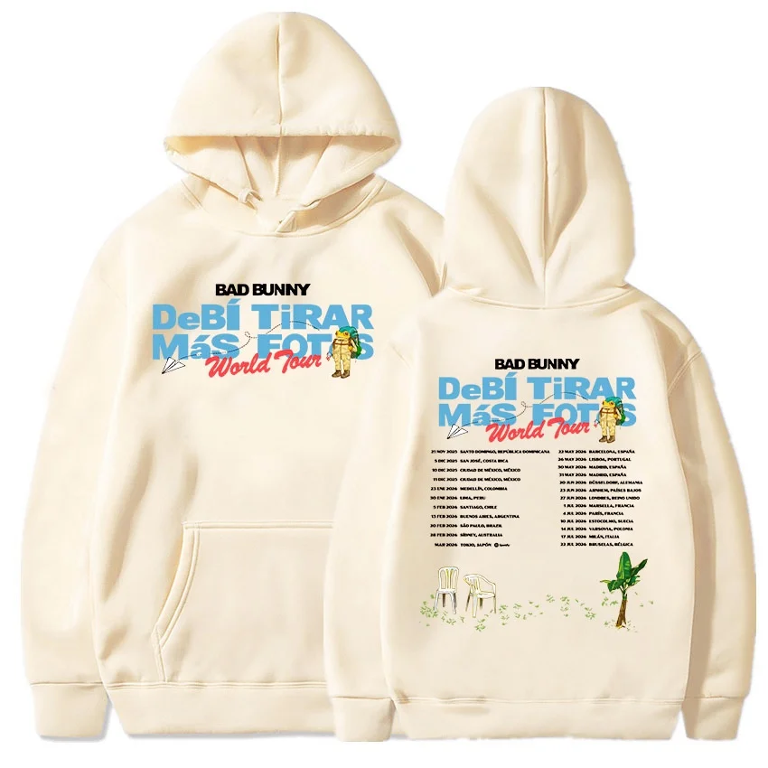 Bad Bunny Deb Í Tirar M Á S Fotos جولة حول العالم هوديس ألبوم 2025 جديد هوديس الخريف/الشتاء الرجال النساء نمط أغطية رأس مطبوعة