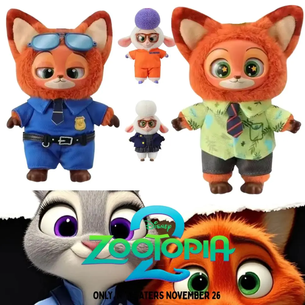 

Игрушка-сюрприз Disney Zootopia: виниловая фигурка Ник и Джуди в закрытой упаковке, милый кулон для рюкзака, модный подарок на день рождения для детей