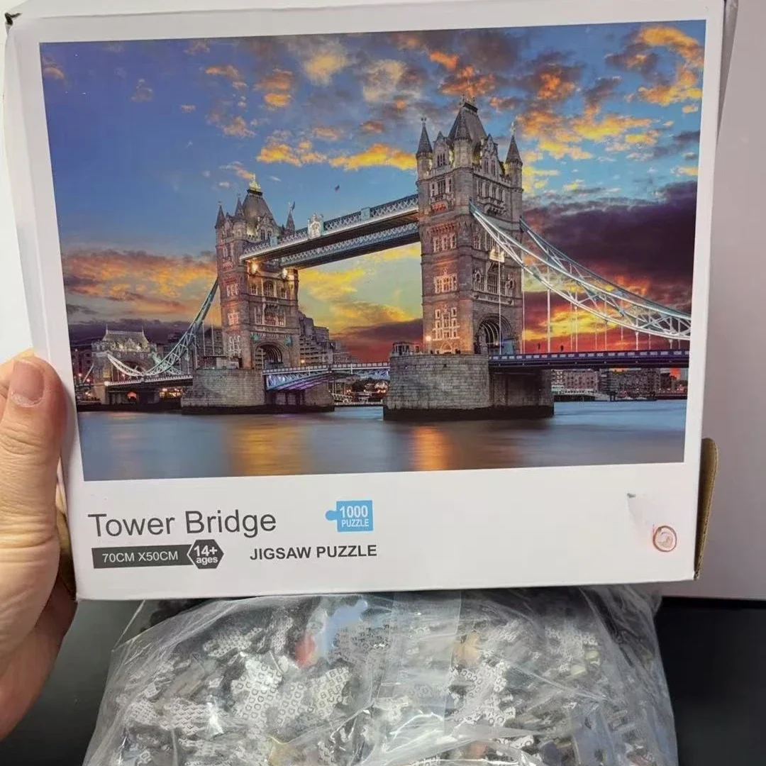 1000 Piece Jigsaw Puzzle London Tower Bridge 70x50cm Cardboard Home Wall Decor Craft Toy Famous Landmark