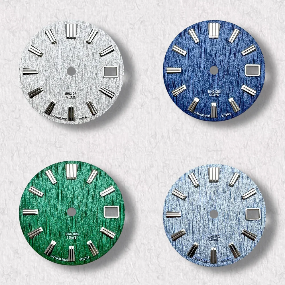 

High Quality 28.5mm GS Logo With Grand S Dial Suitable Fit NH35/NH36/4R/7S Japan Movement Bark Pattern Watch Accessories