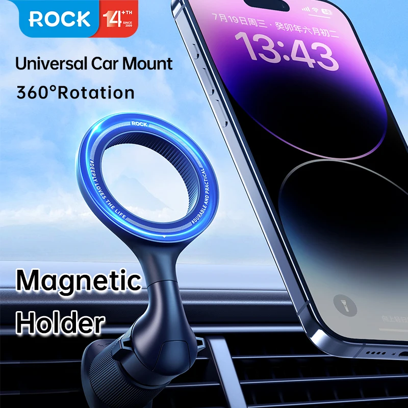 

ROCK Magnetic Phone Holder 360 Rotation Universal Car Mount Strong Magnet Steady Car Phone Holder