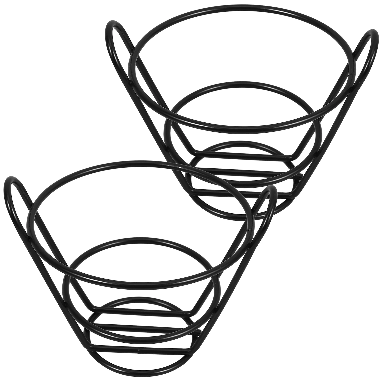 2pcs French Fries Stand Metal Snack Basket Appetizer Serving Rack Chips Holder Display Stand For Restaurant Home Party Hotel