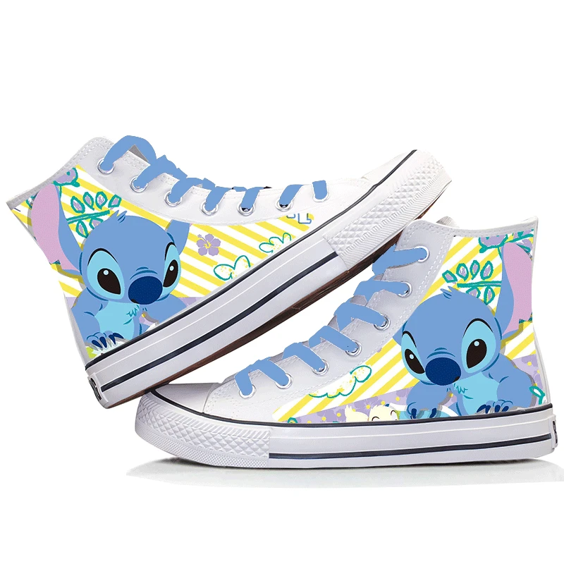 Lilo & Stitch Canvas Shoes Cute Cartoon Little Monster Pattern Shoes Fashion Casual Sports High Top Canvas Shoes