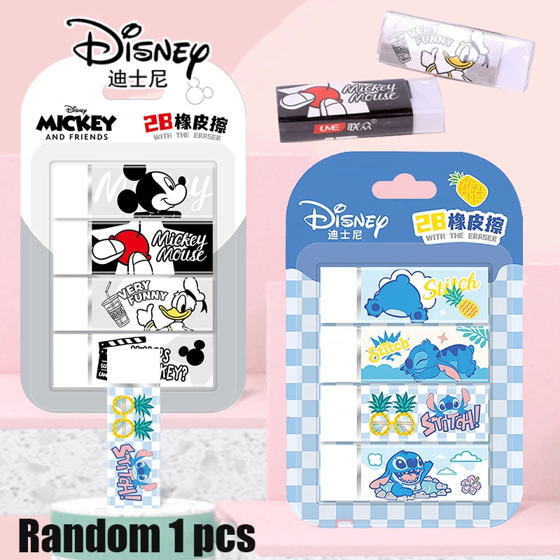 

Kawaii Disney 2B Eraser Can Love Card History Mickey Mouse Student Exam Stationery School Supplies Set Back-to-school Season