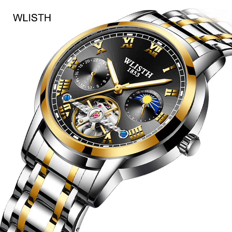 Fashion Hollow Business Tourbillon Automatic Mechanical Watch for Men