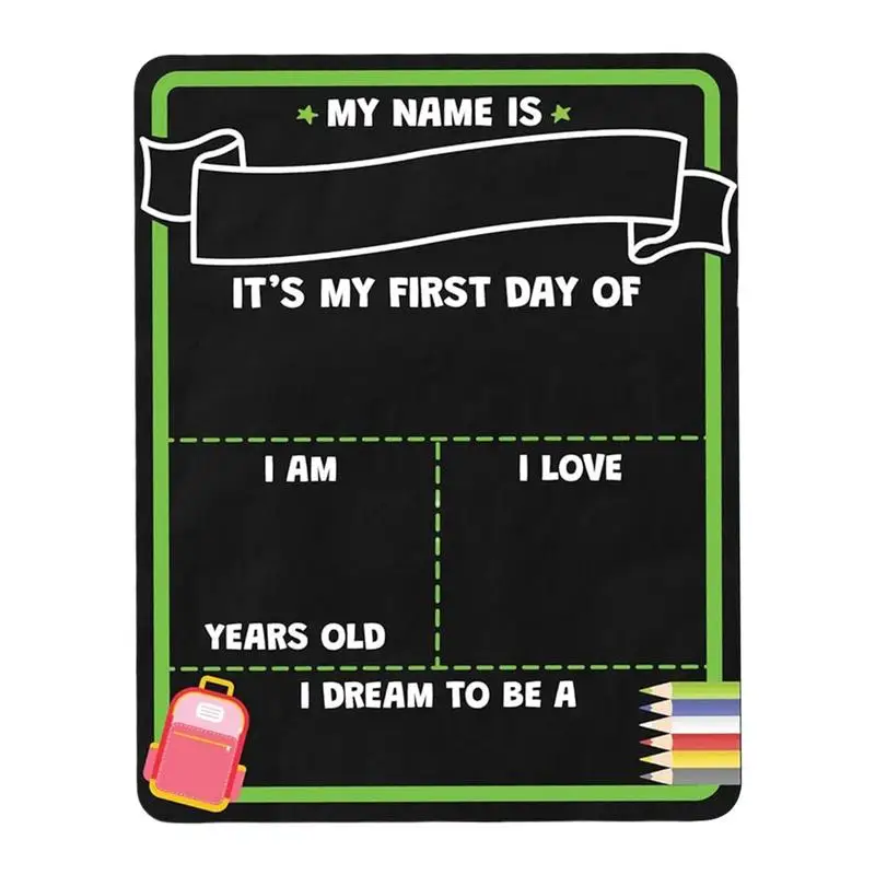 First Day Of School Board Back To School Sign Double-Sided Photo Prop Sign Educational Posters Reusable Math Posters Chalkboard