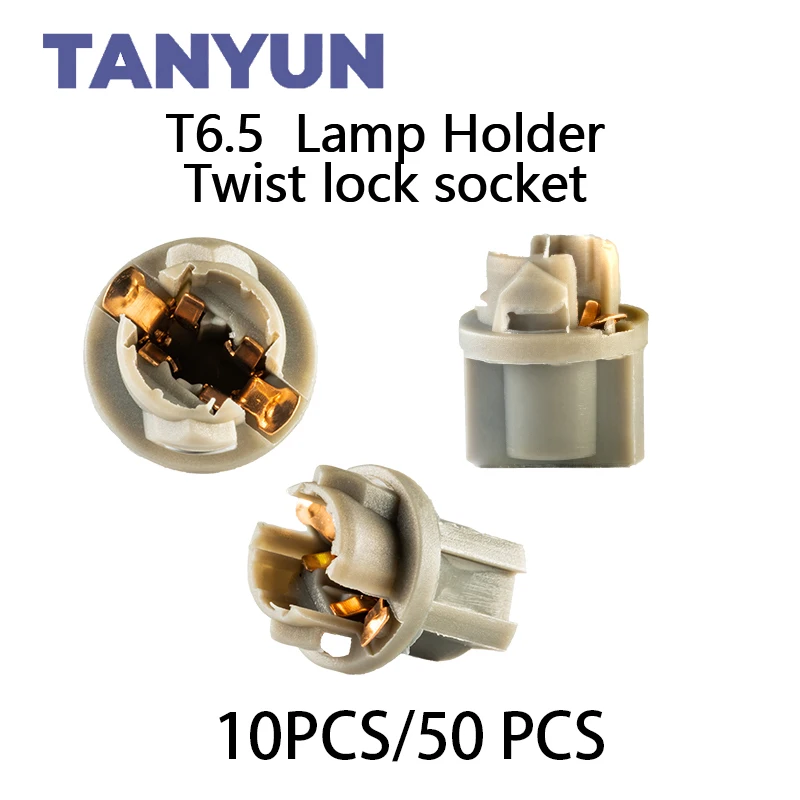 TANYUN Signal Lamp T6.5 Twist Socket Instrument Panel Cluster Socket Lamp Holder Base PC74 T6.5-V2 Socket Car Bulbs Base PC194