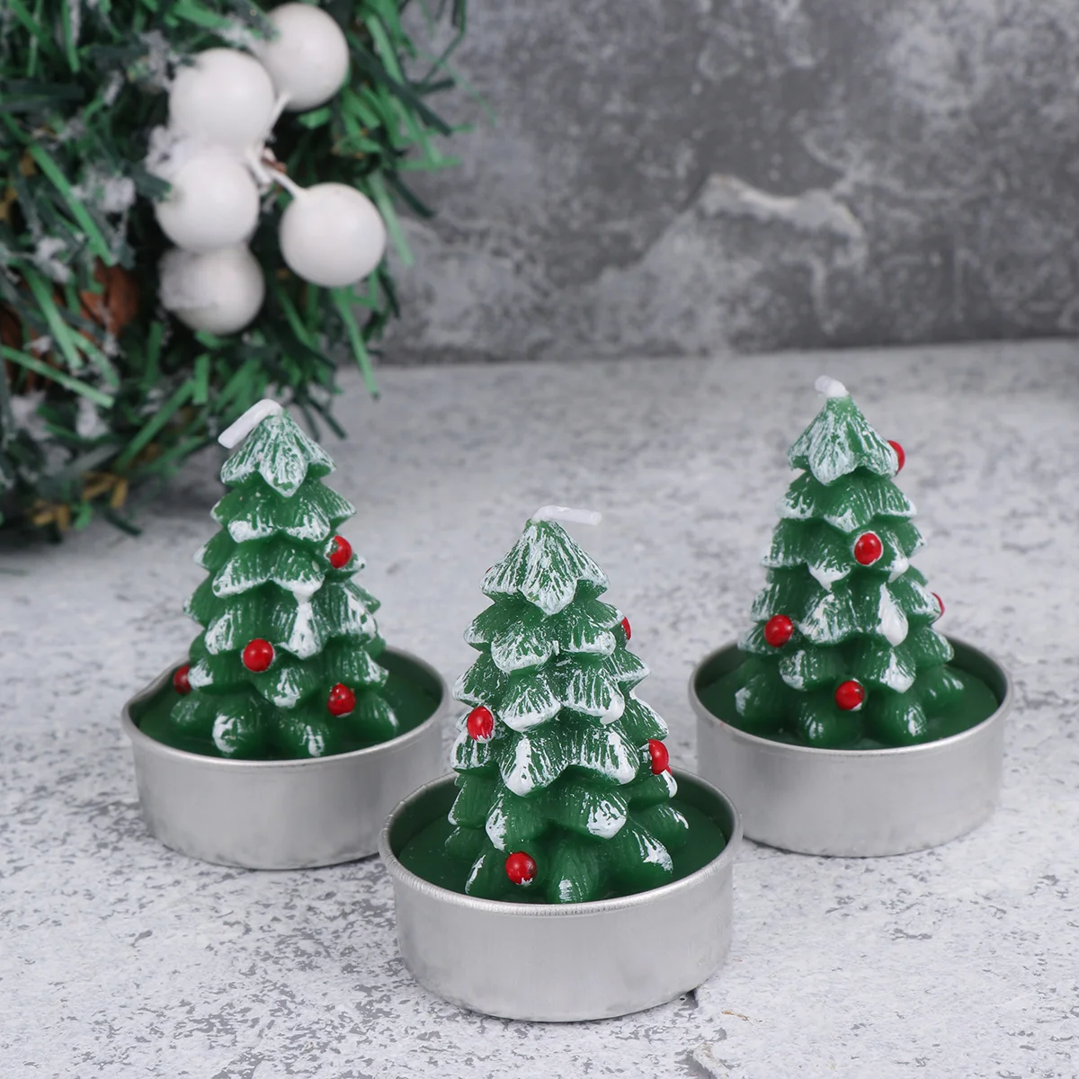 

Christmas Tree Party Decoration Smokeless Cake Christmas Cake Ornament Romantic Festival Atmosphere