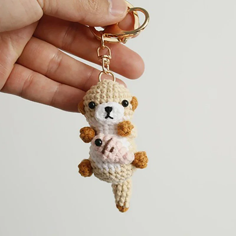 

Creative Marine Animals Series Knitting Keychain Cute Sea lion Doll Crochet Keychain Handmake Knit Sea Seal Keyrings Wholesale