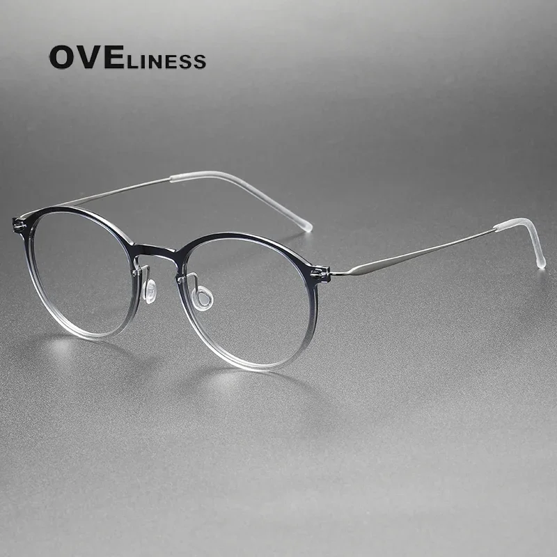 2024 Titanium Glasses Frame for Men Women Fashion Retro Round male female Eyeglasses Frame Korean Screwless Eyewear spectacles