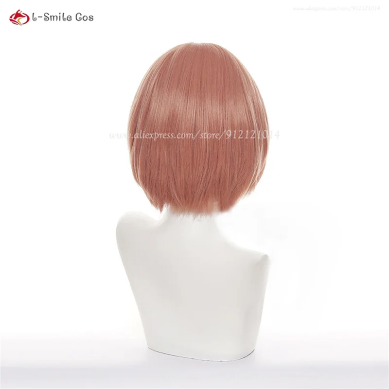 Hinata Tachibana Peluca de Cosplay corta rosa naranja Tachibana Hinat Anime resistente al calor cabello sintético mujer Peluca de fiesta de Halloween