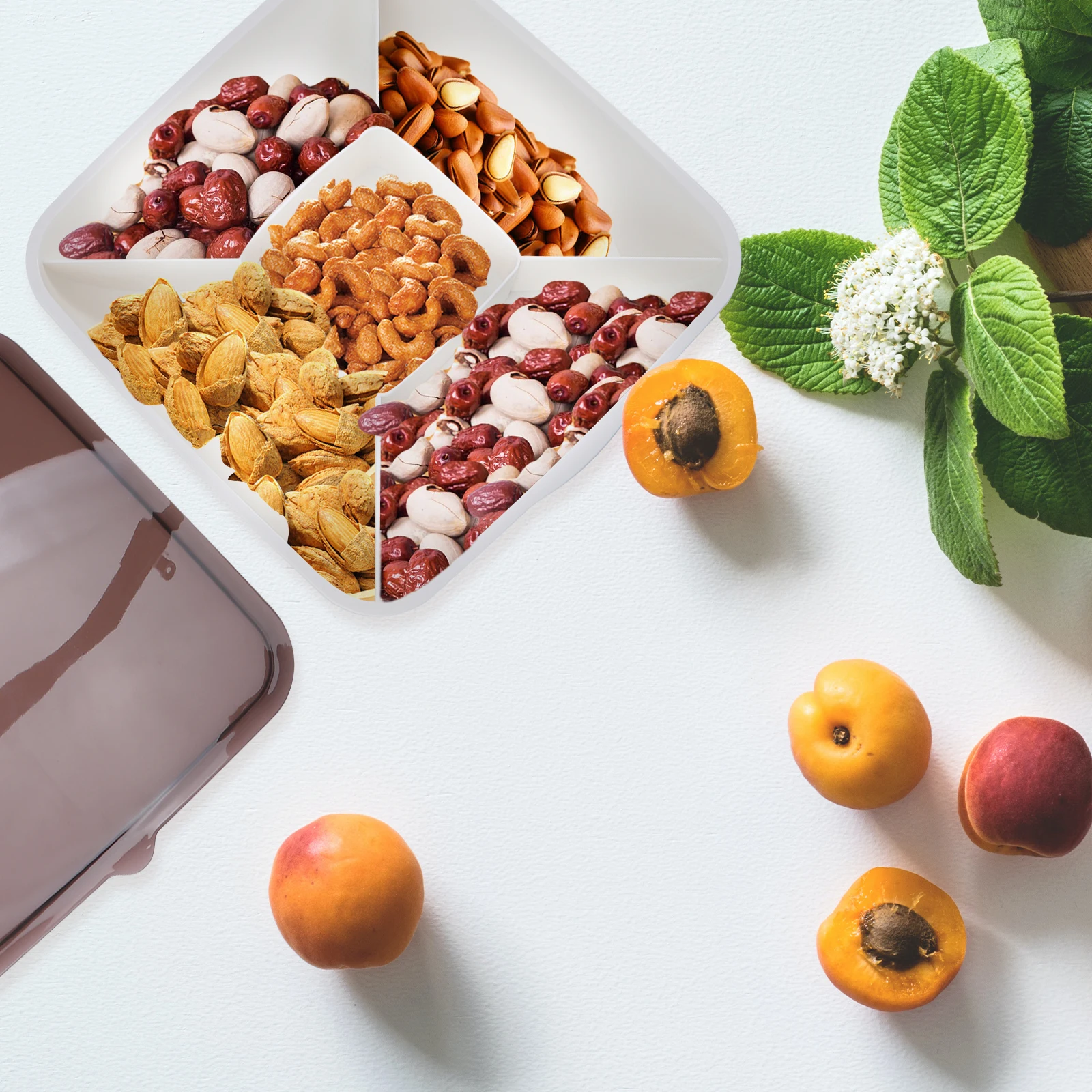 

Snack Storage Box Candy Container Home Plate Dried Fruit Plastic Pp Travel Snacks