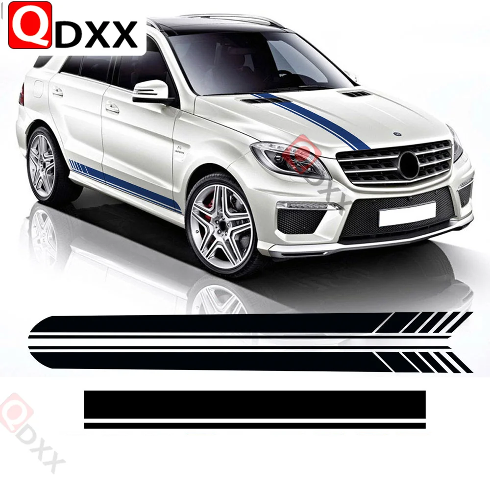 For Mercedes Benz ML Class W164 W166 ML320 ML350 ML55 ML63 Edition 1 AMG Car Styling Hood Cover Decal Side Stripes Skirt Sticker