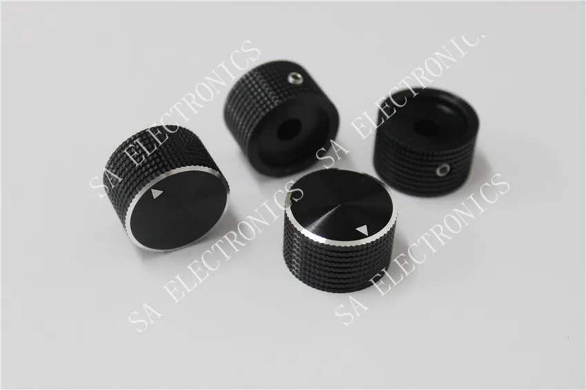 [BELLA] Tutti i fori di diametro del tappo della manopola del potenziometro in alluminio nero erano 6MM 6.4MM 25MMX15MM--50 PZ/LOTTO