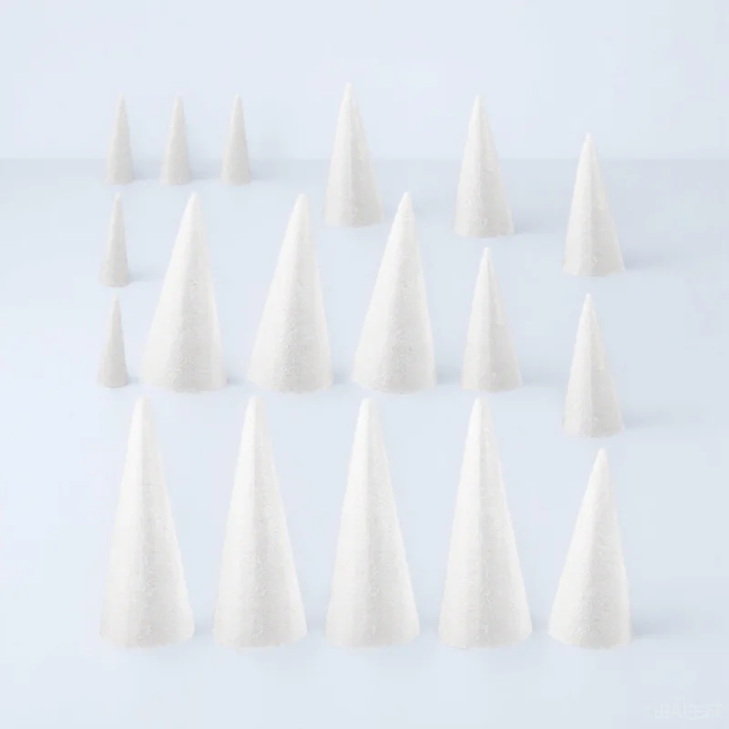 

20Pcs White Foams Cone Christmas Tree Ornaments DIY Crafts for Teens Church Kindergarten Activities Foam Cone Christmas Tree